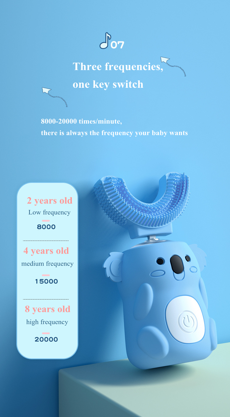 Children's U-Shaped Electric Toothbrush Baby Gift Box Explosion Cartoon Brush Gift Wholesale IPX7 Waterproof Magnetic Charging