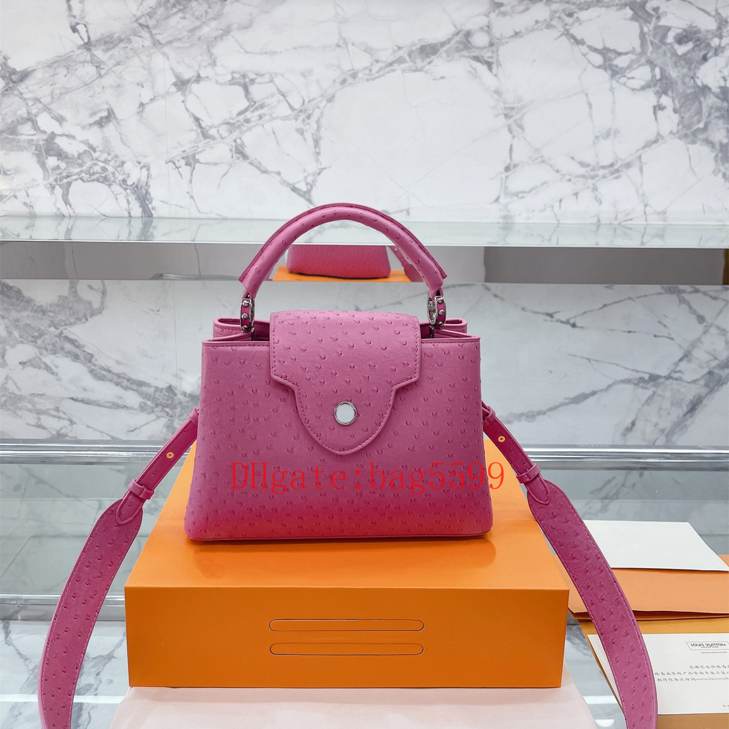 5A High Quality Princess Women Shoulder Bag Designer Lady Genuine Leather Embossing Ostrich pattern Tote Handbag palm print purse, Customize
5A High Quality Princess Women Shoulder Bag Designer Lady Genuine Leather Embossing Ostrich pattern Tote Handbag palm print purse, Customize