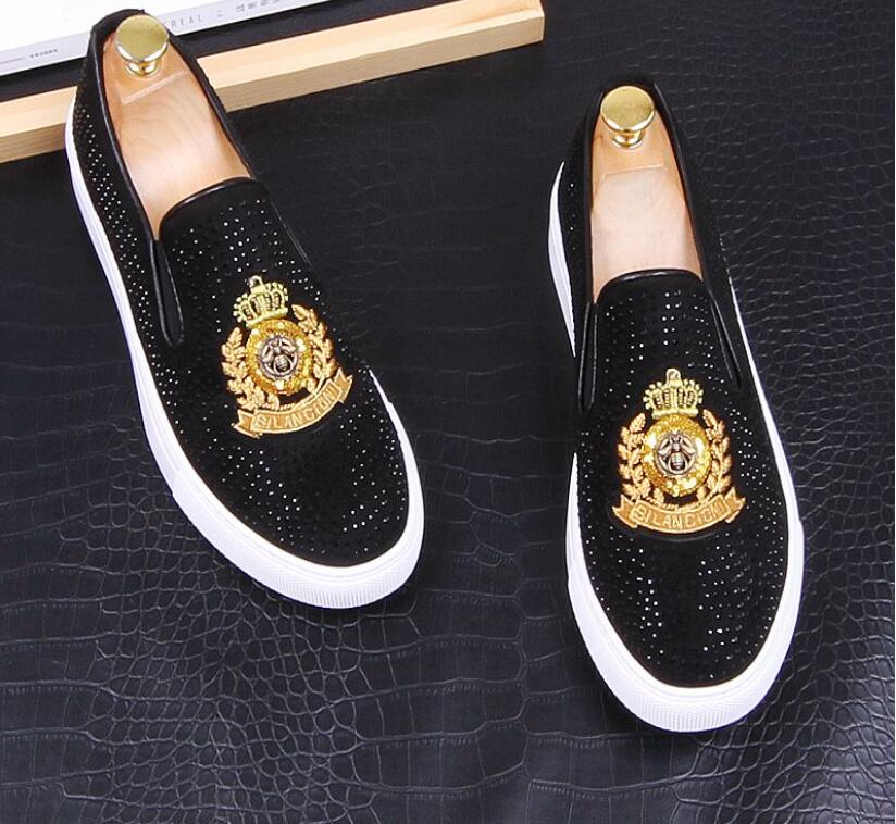 2020 New luxury Dandelion Spikes Flat Leather Shoes Rhinestone Fashion Men embroidery Loafer Dress Shoes Smoking Slipper Casual shoe, Color5
2020 New luxury Dandelion Spikes Flat Leather Shoes Rhinestone Fashion Men embroidery Loafer Dress Shoes Smoking Slipper Casual shoe, Color5