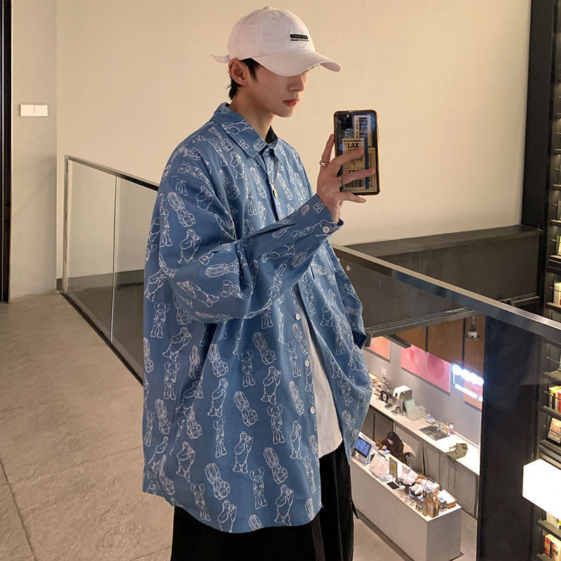 2021 New Harajuku Men Casual Long Sleeve Denim Shirt Woman Graphic Printed Shirts Oversize Tops Man Clothing Hip Hop Bvqa, Lightblue
2021 New Harajuku Men Casual Long Sleeve Denim Shirt Woman Graphic Printed Shirts Oversize Tops Man Clothing Hip Hop Bvqa, Lightblue