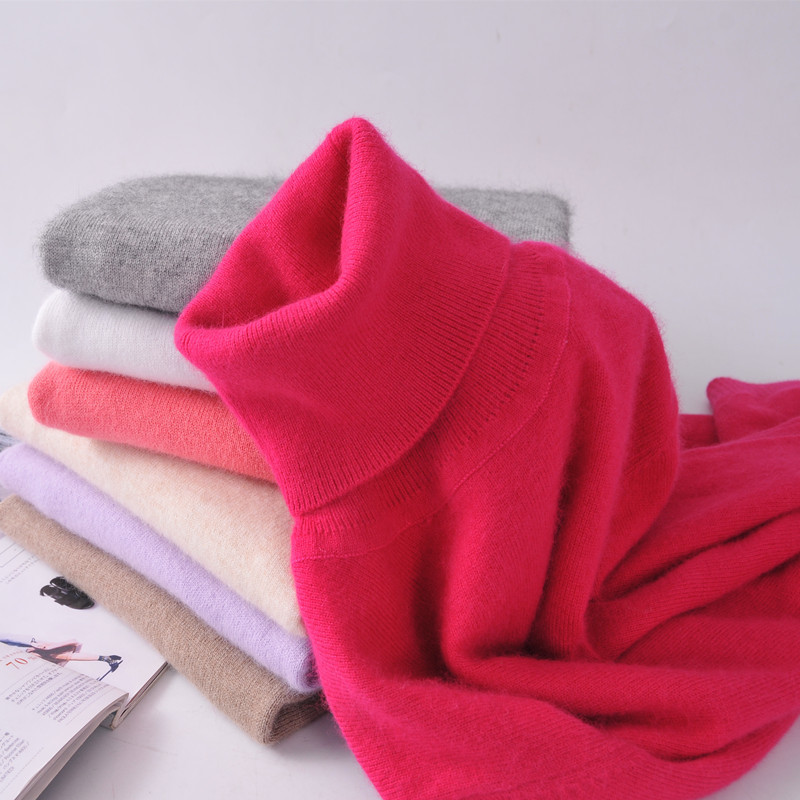 Women's flat high-turn Slim autumn and winter models were thin thick sweater head solid color short sweater wome 201023