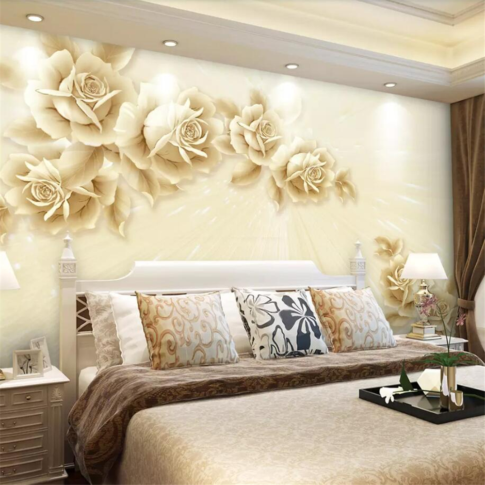 Custom wallpaper modern minimalist European mural 3D stereo flower wall decoration painting Living room 3d wallpaper