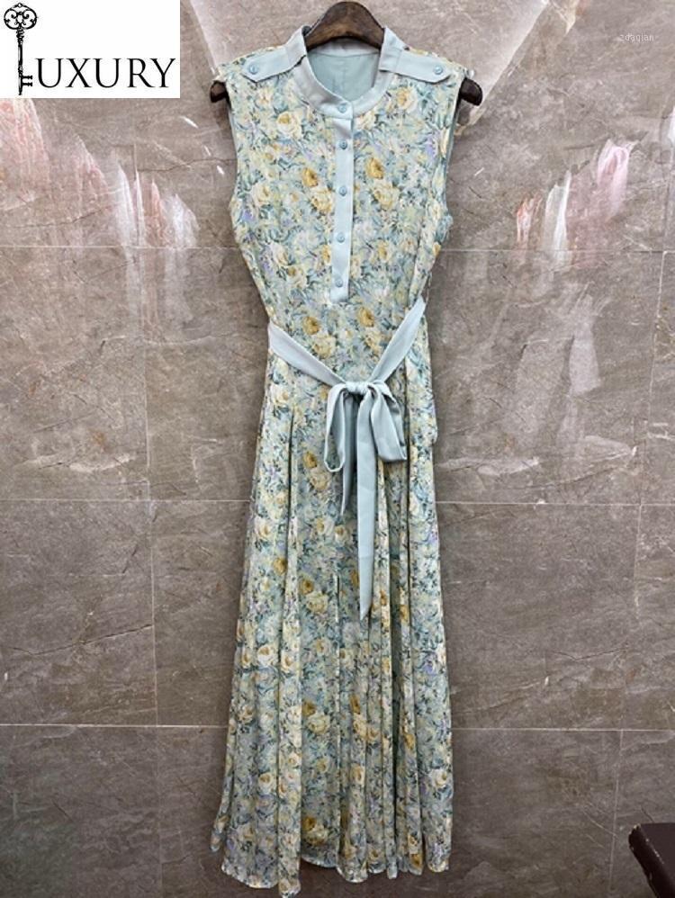 Sale Hot 2020 Summer High Quality Women Elegant Floral Print Ribbon Belt Deco Sleeveless Mid-Calf Length Green Pink Dress1
Sale Hot 2020 Summer High Quality Women Elegant Floral Print Ribbon Belt Deco Sleeveless Mid-Calf Length Green Pink Dress1
