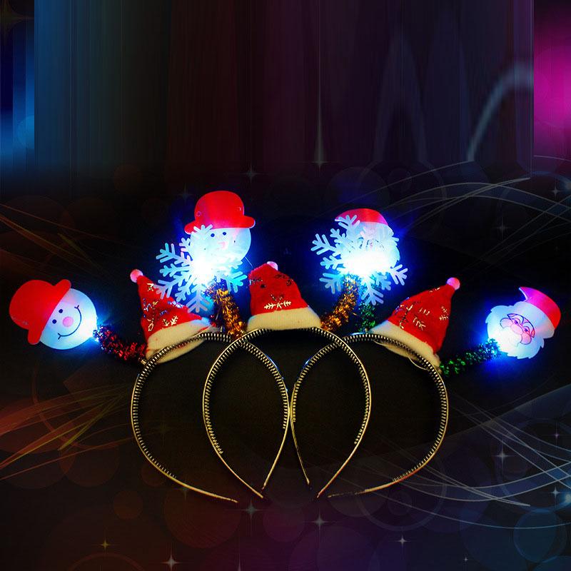 

Adult Kids LED Glowing Light Christmas Headband Hair Band Deer Ears Party Santa Xmas Hair Band Clasp Headwear Navidad