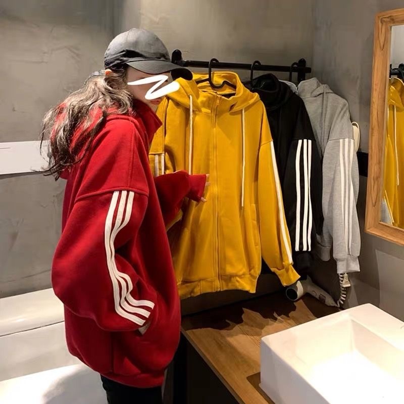 Women Hooded Zipper Jackets Female Fashion Long Sleeve Casual Coats Plus Size Korean Loose Outwear 200930