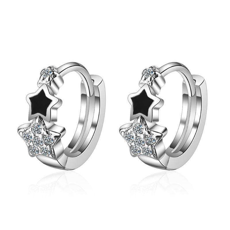 2020 Fashion Women Hoop Earrings Simple Silver color Cute Star Zircon Circle Earrings Girls Female Chic Jewelry Aros Aretes
2020 Fashion Women Hoop Earrings Simple Silver color Cute Star Zircon Circle Earrings Girls Female Chic Jewelry Aros Aretes