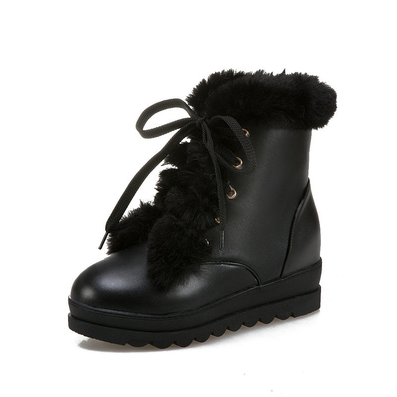 New 2021 Plush Winter Snow Wedge Heel Flock Lace Up Ankle Boots Casual Round Toe Keep Warm Women Shoes Big Size 34-43 Q81x, White
New 2021 Plush Winter Snow Wedge Heel Flock Lace Up Ankle Boots Casual Round Toe Keep Warm Women Shoes Big Size 34-43 Q81x, White