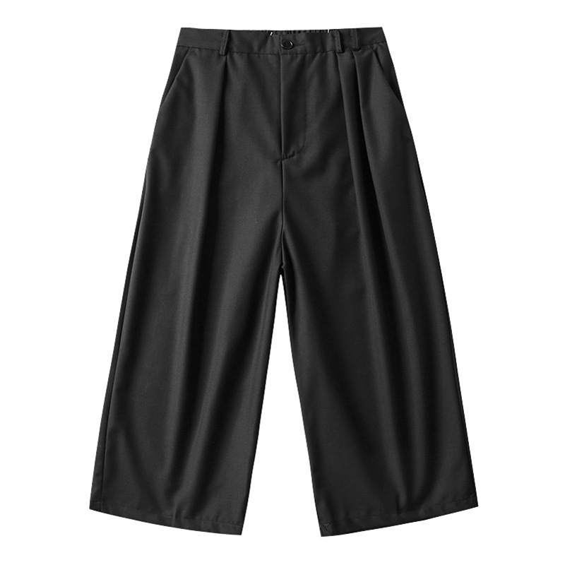 UNCLEDONJM Mens Summer Trousers CalfLength Pants Loose fit Waist Straight Breathable Solid Casual Trousers For men XK001 201110