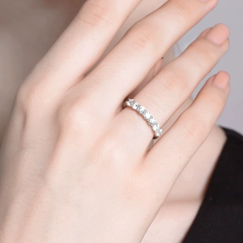 Wedding Rings 9K white Gold Deputy ring round cut ring DF color Lab diamond party jewelry Wedding Anniversary 220829