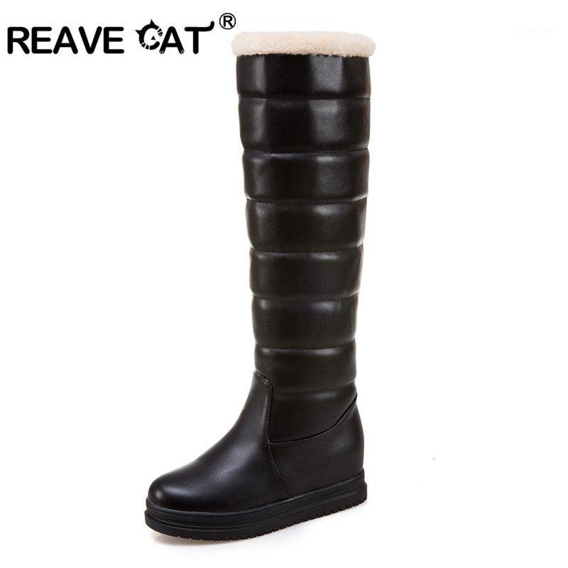 REAVE CAT Snow boots Warm Woman Knee-High Boots Famale PU Slip-On Footwear Waterproof Shoes Snow Plush Solid Bottines A1751, Black
REAVE CAT Snow boots Warm Woman Knee-High Boots Famale PU Slip-On Footwear Waterproof Shoes Snow Plush Solid Bottines A1751, Black