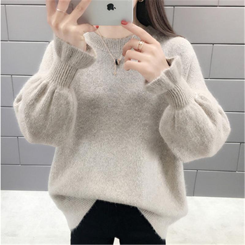 Women's Sweaters 2022 Autumn Winter Korean Women Sweater Casual O Neck Solid Knitted Pullover Loose Flare Sleeve Elegant ZY5282, White;black
Women's Sweaters 2022 Autumn Winter Korean Women Sweater Casual O Neck Solid Knitted Pullover Loose Flare Sleeve Elegant ZY5282, White;black