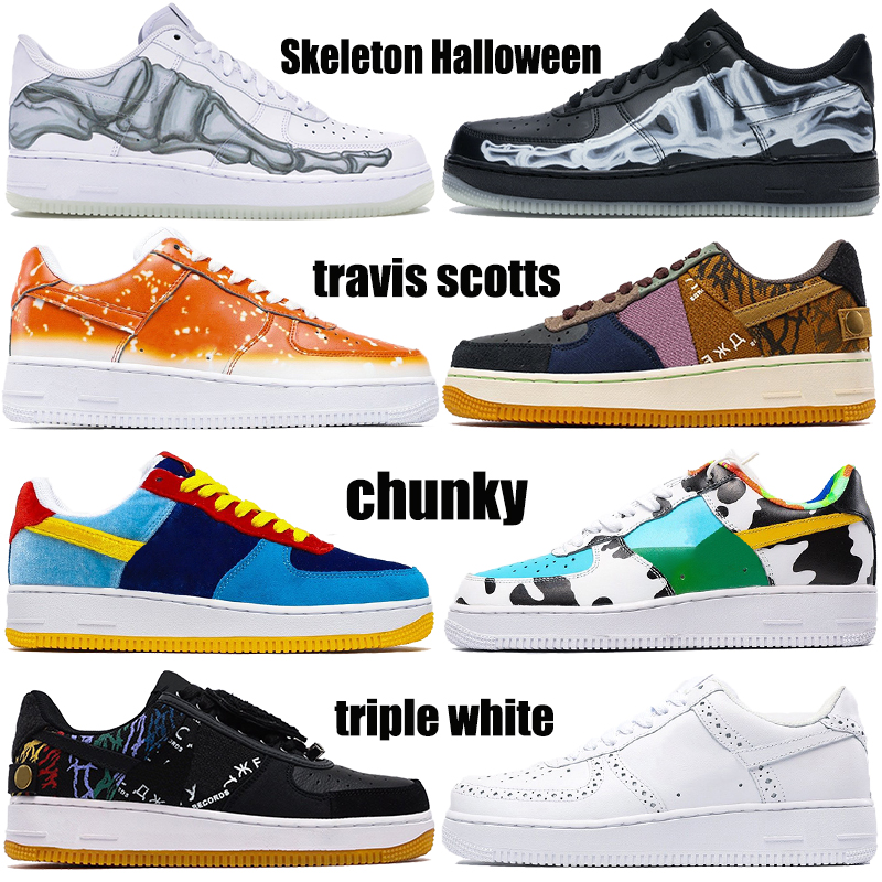 Black Skeleton Halloween low 1 mens basketball shoes travis scotts chunky glow in the dark CNY triple white men women trainers sneakers
Black Skeleton Halloween low 1 mens basketball shoes travis scotts chunky glow in the dark CNY triple white men women trainers sneakers