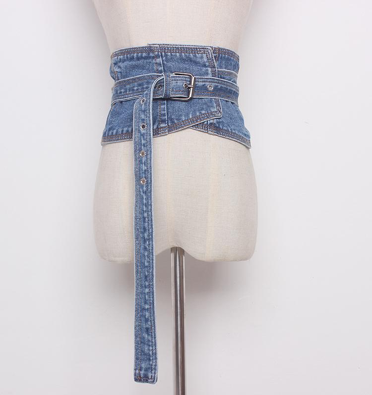 Belts Women's Runway Fashion Blue Denim Cummerbunds Female Dress Corsets Waistband Decoration Wide Belt TB1510
Belts Women's Runway Fashion Blue Denim Cummerbunds Female Dress Corsets Waistband Decoration Wide Belt TB1510