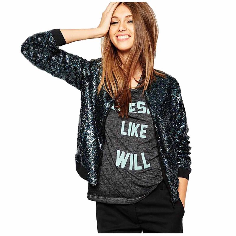 Women' Sports Style Jackets Full Sequin Baseball Uniform All-match Casual Short Jacket Fashion Female Coat Clothes Costume L3, Black
Women' Sports Style Jackets Full Sequin Baseball Uniform All-match Casual Short Jacket Fashion Female Coat Clothes Costume L3, Black