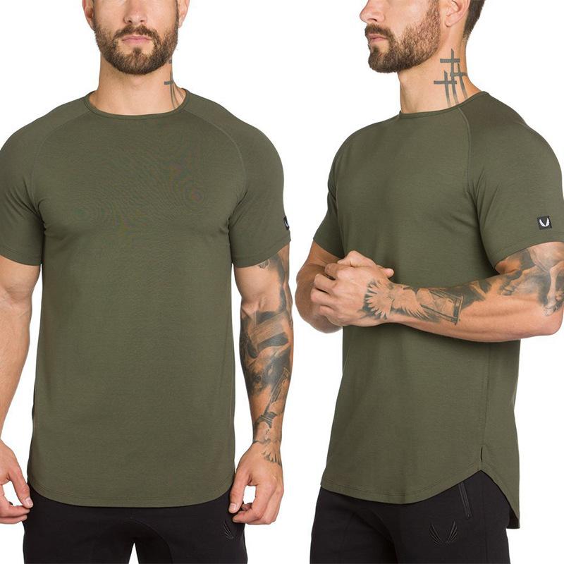 Muscle Brother Men'S Wear Athletic T-shirt Summer Short Sleeve Pure Cotton Crew Neck Elasticity Sports Coat Running Training Fit, Army green 
Muscle Brother Men'S Wear Athletic T-shirt Summer Short Sleeve Pure Cotton Crew Neck Elasticity Sports Coat Running Training Fit, Army green