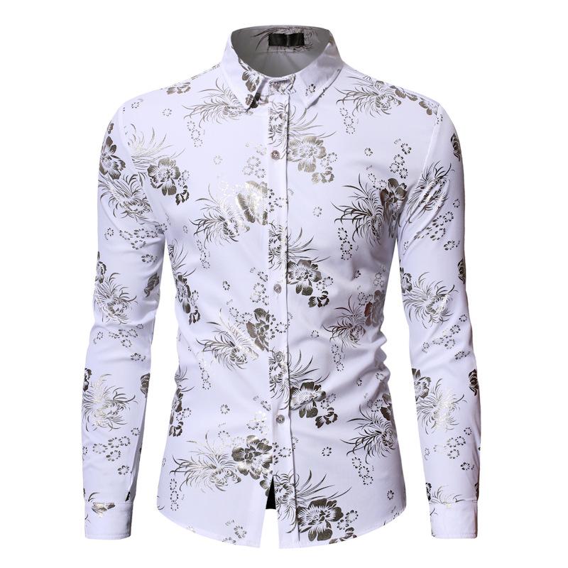 White Floral Bronzing Luxury White Shirt Men 2020 Brand New Slim Fit Long Sleeve Button Down Nightclub Party Shirt Male Chemise
White Floral Bronzing Luxury White Shirt Men 2020 Brand New Slim Fit Long Sleeve Button Down Nightclub Party Shirt Male Chemise