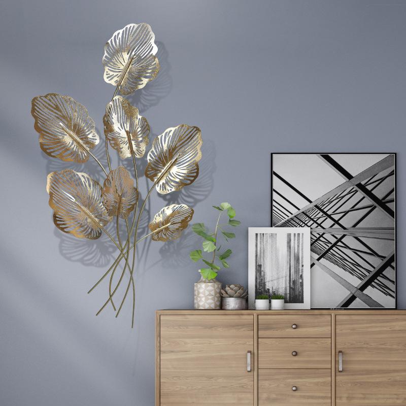 

Nordic light luxury European-style porch three-dimensional leafs wall hanging decoration pendant