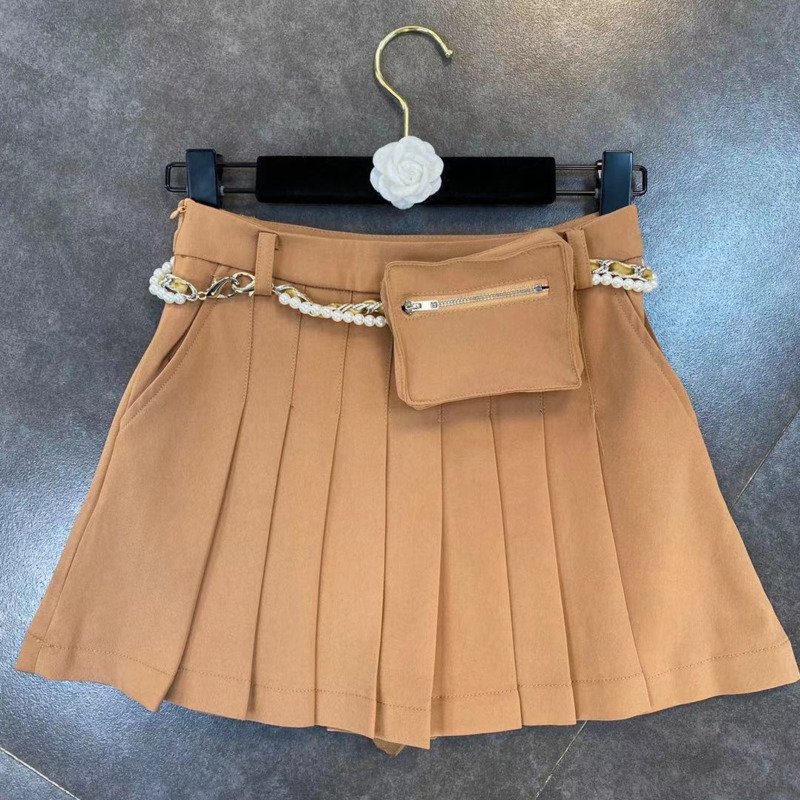 DEAT 2021 Spring New Arrivals High Waist Short Mini Pleated Skirt With Pearls Chain Bag Women ML567 J0118, As picture
DEAT 2021 Spring New Arrivals High Waist Short Mini Pleated Skirt With Pearls Chain Bag Women ML567 J0118, As picture