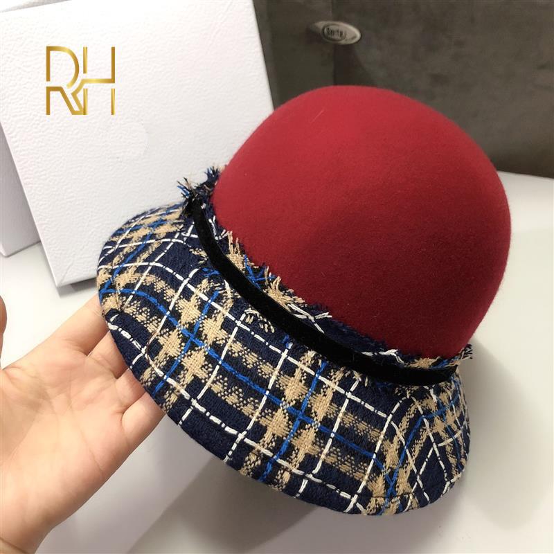 Elegant Women Vintage Plaid Bucket Felt Hat New Autumn Winter Wool Felt Cloche Hood Millinery Craft Cap Fedora Sombrero Mujer RH, Black
Elegant Women Vintage Plaid Bucket Felt Hat New Autumn Winter Wool Felt Cloche Hood Millinery Craft Cap Fedora Sombrero Mujer RH, Black