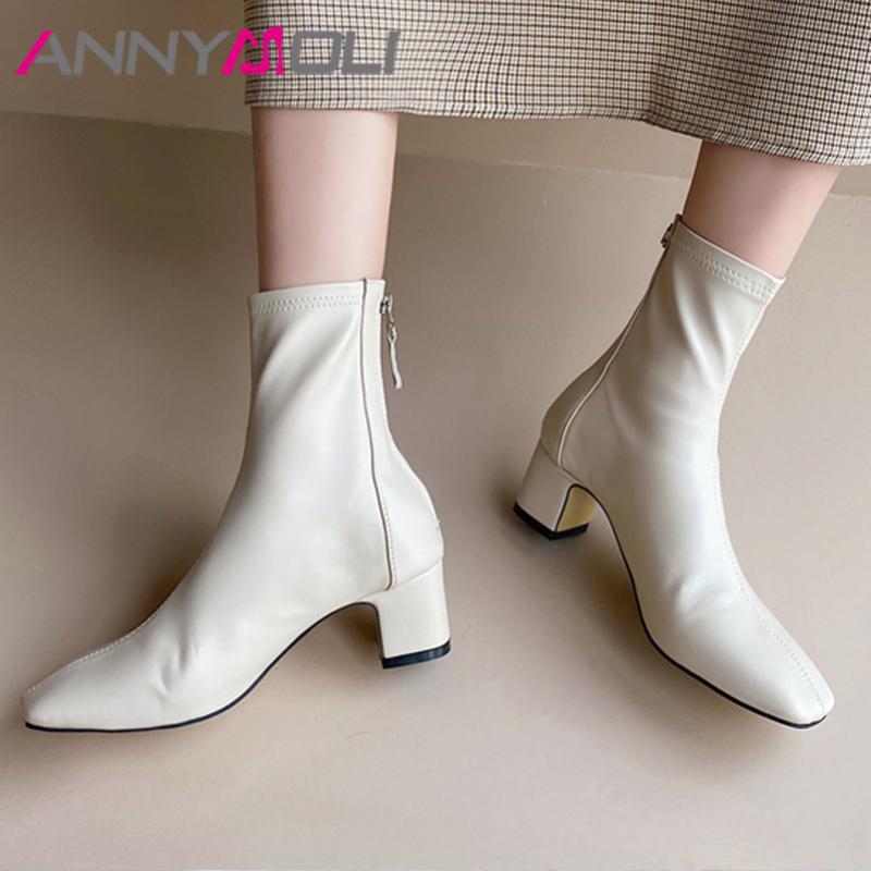 ANNYMOLI Real Leather Mid Heel Short Boots Ankle Boots Women Shoes Square Toe Block Heels Zip Lady Autumn Winter Black 40, Beige synthetic l
ANNYMOLI Real Leather Mid Heel Short Boots Ankle Boots Women Shoes Square Toe Block Heels Zip Lady Autumn Winter Black 40, Beige synthetic l