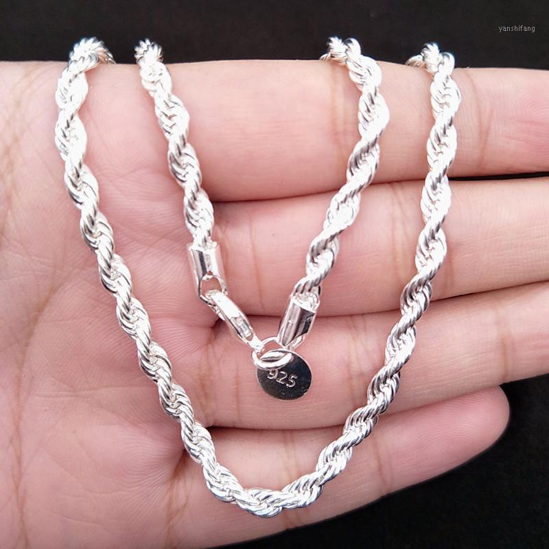 Chains 925 Sterling Silver Necklace Twisted Singapore Chain Jewelry Women Men Accessories 4MM 16-24inch1
Chains 925 Sterling Silver Necklace Twisted Singapore Chain Jewelry Women Men Accessories 4MM 16-24inch1