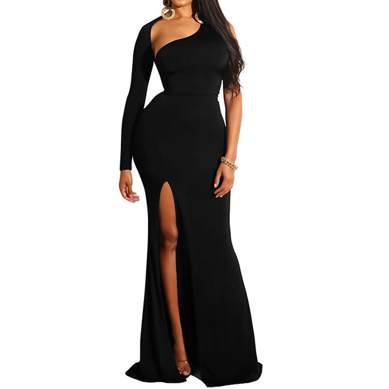 2020 Night Maxi Long Dress Women Elegant Slim Bodycon Floor Length Dress Lady Backless Party Dress Female One Shoulder Dresses, Black
2020 Night Maxi Long Dress Women Elegant Slim Bodycon Floor Length Dress Lady Backless Party Dress Female One Shoulder Dresses, Black