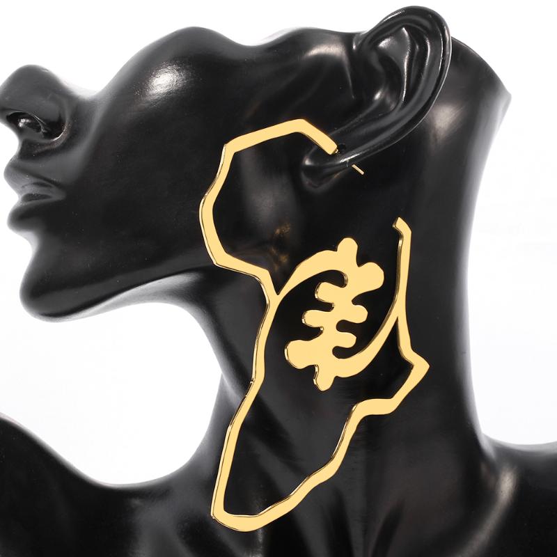 exaggeration bigger Africa Map Earring Stainless Steel Larger Earrings Africa Ornament Traditional Ethnic Hyperbole jewelry gift
exaggeration bigger Africa Map Earring Stainless Steel Larger Earrings Africa Ornament Traditional Ethnic Hyperbole jewelry gift