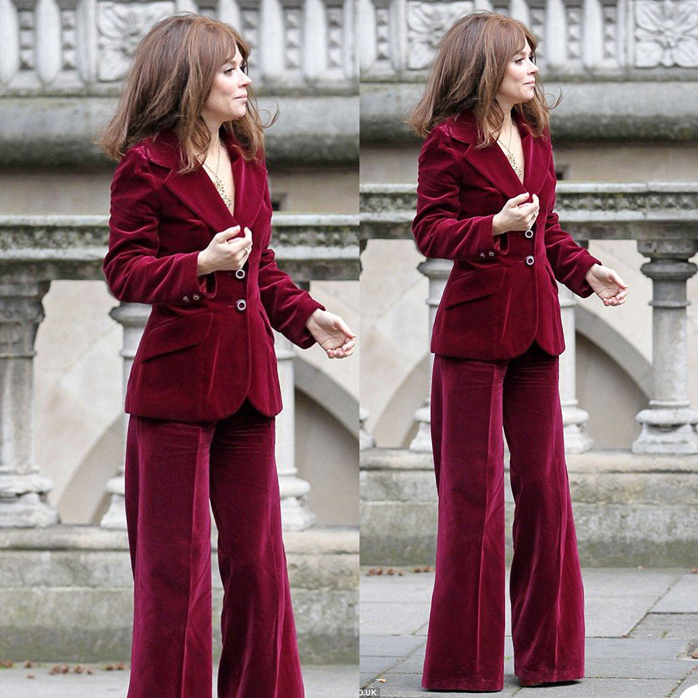 Winter Velvet Mother of the Bride Pants Suits Women Ladies Formal Evening Party Tuxedos Formal Work Wear For Wedding