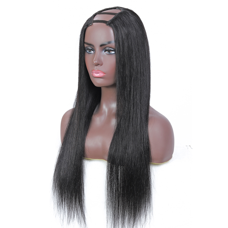Brazilian U Part Wig Straight 150% Density Human Hair Upart Wigs Can Be Permed