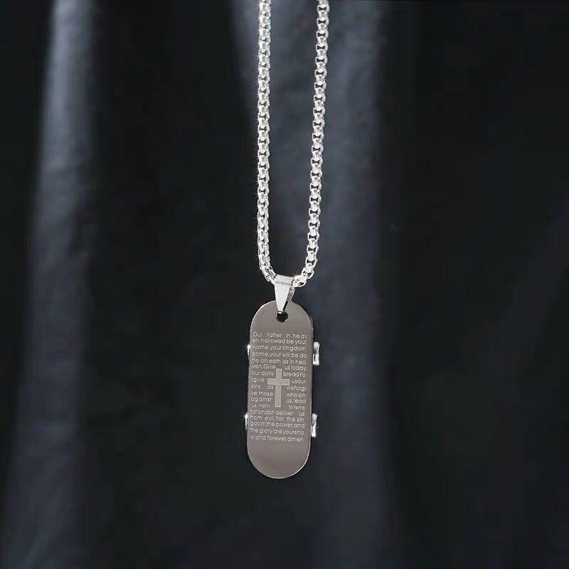 Punk Skateboard Cross Stainless Steel Chains Necklaces Men Jewerly Gold Silver Color Gothic Necklaces & Pendants collier