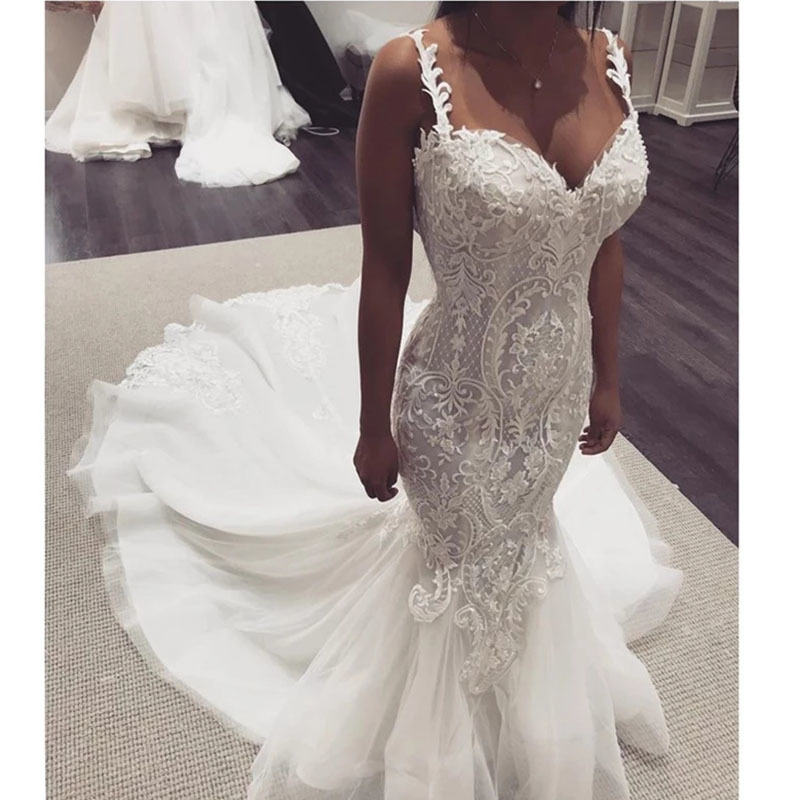 2021 New Elegant Mermaid Sleeveless Ribbon Sweet Heart Classic Dress Trumpet Wedding Gown 3AJU, Ivory
2021 New Elegant Mermaid Sleeveless Ribbon Sweet Heart Classic Dress Trumpet Wedding Gown 3AJU, Ivory