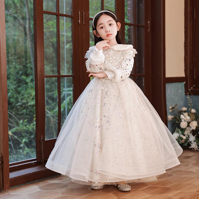 Girl's Dresses Sequins O-Neck Full Sleeves Fashion Zipper Back Floor-length Kids Party Communion Girl For Weddings A2031, Red;yellow
Girl's Dresses Sequins O-Neck Full Sleeves Fashion Zipper Back Floor-length Kids Party Communion Girl For Weddings A2031, Red;yellow