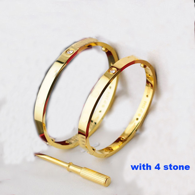 Gold, White gold and rose gold stainless steel bangle bracelet with screwdriver and 4 stone with box set, Black
Gold, White gold and rose gold stainless steel bangle bracelet with screwdriver and 4 stone with box set, Black