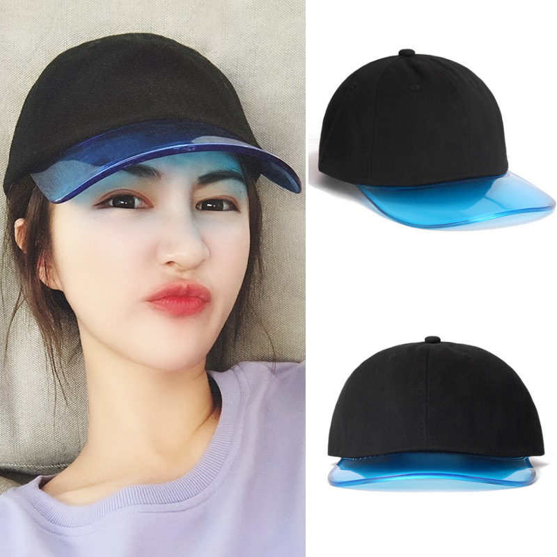 New Colorful Transparent Baseball Cap Women Plastic Visor Hat High Quality Sunshade Cap For Women Adjustable Outdoor Sports Cap LJ201105