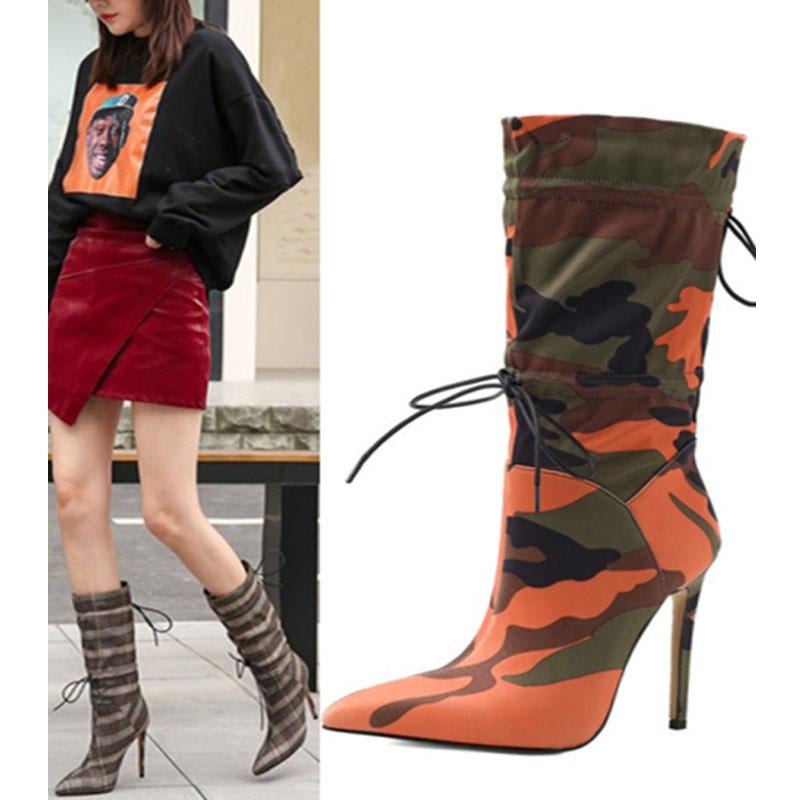 Autumn Ultra High Heel Knight Boots Women Camouflage Drawstring Strap Ankle Shoes Short Boots Pointed Toe Stilettos Botas Mujer, Orange camulage
Autumn Ultra High Heel Knight Boots Women Camouflage Drawstring Strap Ankle Shoes Short Boots Pointed Toe Stilettos Botas Mujer, Orange camulage