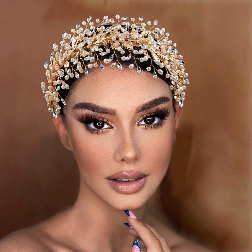 Silver Headpieces Bridal Crown Rhinestone Crystals Gold Wedding Crowns Headband Hair Accessories Party Tiaras Baroque Chic Enagement