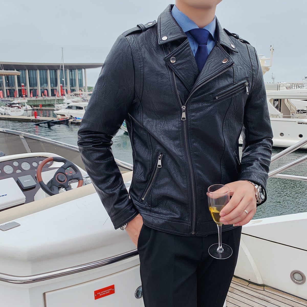 2020 Zipper Black Brown Autumn Thin Korean Leather Jacket Chaquettes Hombre Motorradjacke Okr9
2020 Zipper Black Brown Autumn Thin Korean Leather Jacket Chaquettes Hombre Motorradjacke Okr9