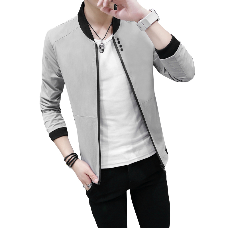 spring jacket male Korean youth handsome jacket men trend thin section gown personality baseball clothing 201127