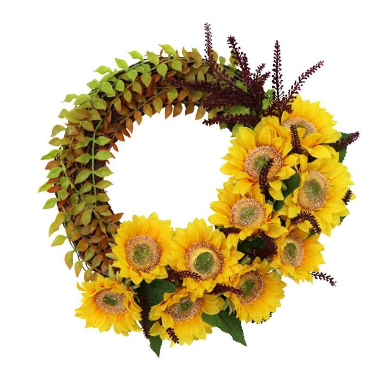 Artificial Sunflower Wreath 16 Inch Decorative Fake Flower Wreath With Yellow Sunflower And Green Leaves For Front Door
Artificial Sunflower Wreath 16 Inch Decorative Fake Flower Wreath With Yellow Sunflower And Green Leaves For Front Door