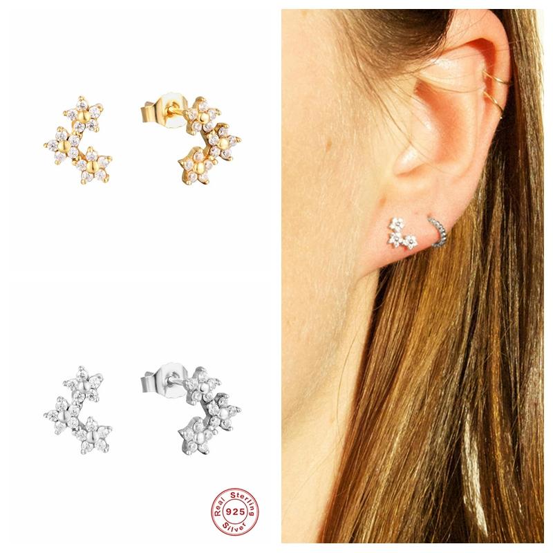 Stud GS 925 Sterling Silver Clear Zircon Three Flower Earrings For Women Fashion Crystal Ear Wedding Party Fine Jewelry
Stud GS 925 Sterling Silver Clear Zircon Three Flower Earrings For Women Fashion Crystal Ear Wedding Party Fine Jewelry