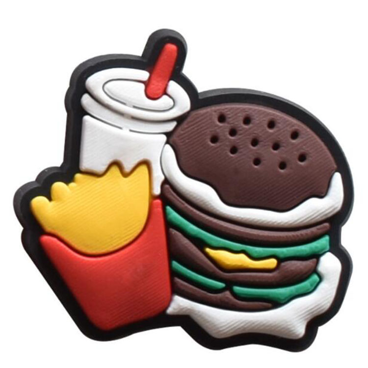 fast ship cartoon food drink hole shoe charms pvc clog garden shoe flower soft rubber shoecharms buckle bracelet wristband decoration