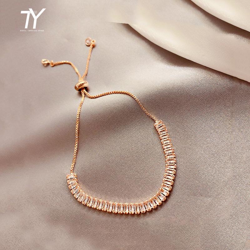 Charm Bracelets Shiny Zircon Geometric Pull-Out Gold Bracelet For Woman South Korea Fashion Gothic Jewelry Party Girl's Sexy Luxury, Golden;silver
Charm Bracelets Shiny Zircon Geometric Pull-Out Gold Bracelet For Woman South Korea Fashion Gothic Jewelry Party Girl's Sexy Luxury, Golden;silver