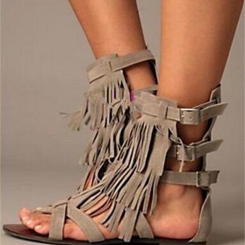 2020 Flat Grey/black Sandals for Women Buckles Buckle Down... Cover Up... Fringe... Sandals... Ankle... Boots Size 35-43. F486
2020 Flat Grey/black Sandals for Women Buckles Buckle Down... Cover Up... Fringe... Sandals... Ankle... Boots Size 35-43. F486
