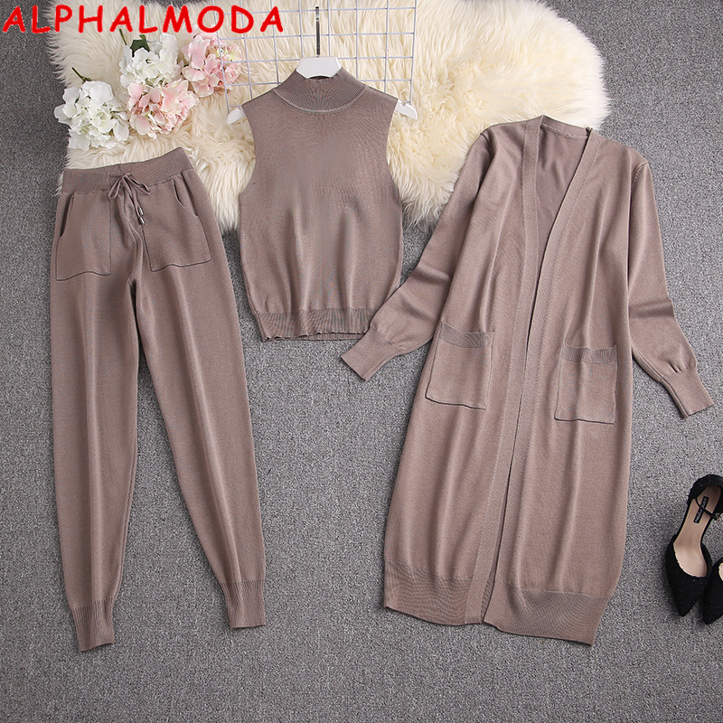 ALPHALMODA Long Cardigans + Turtle Neck Vest + Pants Women Winter Trendy 3pcs Knitting Suit New Style Ladies Fashion Set 201008, Khaki
ALPHALMODA Long Cardigans + Turtle Neck Vest + Pants Women Winter Trendy 3pcs Knitting Suit New Style Ladies Fashion Set 201008, Khaki