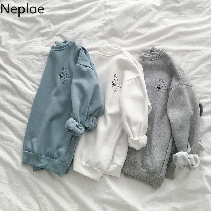 Neploe Cartoon Print Hoodies Women Korean O Neck Long Sleeve Coats Femme Loose Casual Plus Velvet Female Sweatshirts 1C818, White
Neploe Cartoon Print Hoodies Women Korean O Neck Long Sleeve Coats Femme Loose Casual Plus Velvet Female Sweatshirts 1C818, White