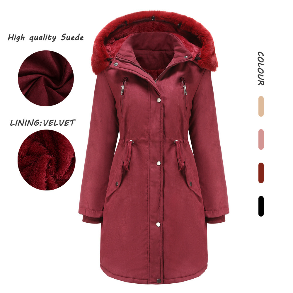 2021 New Autumn/winter Dress of Hot Female in Addition to Suede Cotton Women's Clothing Removable Big Fur Collar PZK1, Claret
2021 New Autumn/winter Dress of Hot Female in Addition to Suede Cotton Women's Clothing Removable Big Fur Collar PZK1, Claret
