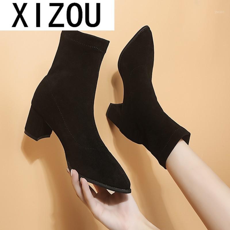2020 Winter Women's Boots Fashion Slip-on Black Mid-calf Boots Pointed Toe Suede-High Heel Square-Heel Women's Botas Mujer1
2020 Winter Women's Boots Fashion Slip-on Black Mid-calf Boots Pointed Toe Suede-High Heel Square-Heel Women's Botas Mujer1