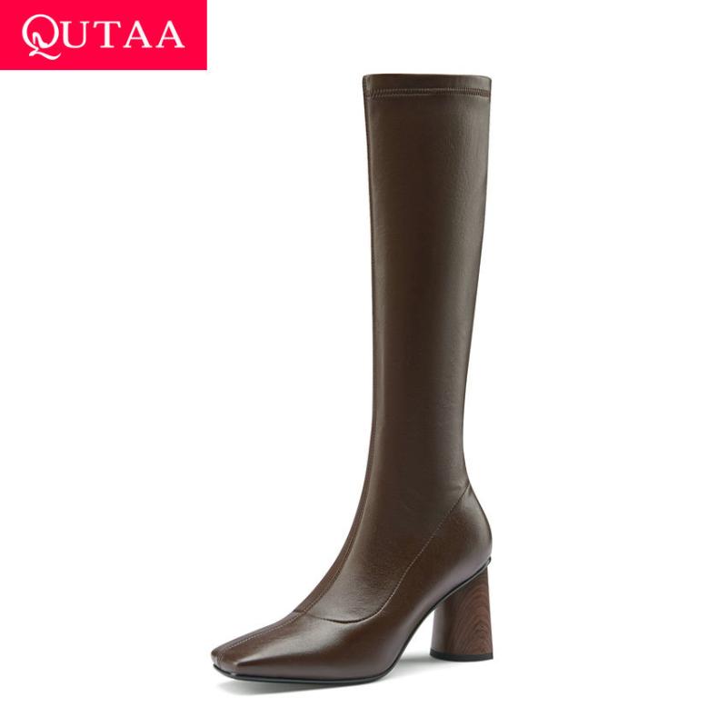 QUTAA 2021 Square Toe Flock PU Stretch Knee High Women Boots Zipper Winter Ladies Shoes Square High Heel Long Boots Size 34-40, Beige
QUTAA 2021 Square Toe Flock PU Stretch Knee High Women Boots Zipper Winter Ladies Shoes Square High Heel Long Boots Size 34-40, Beige
