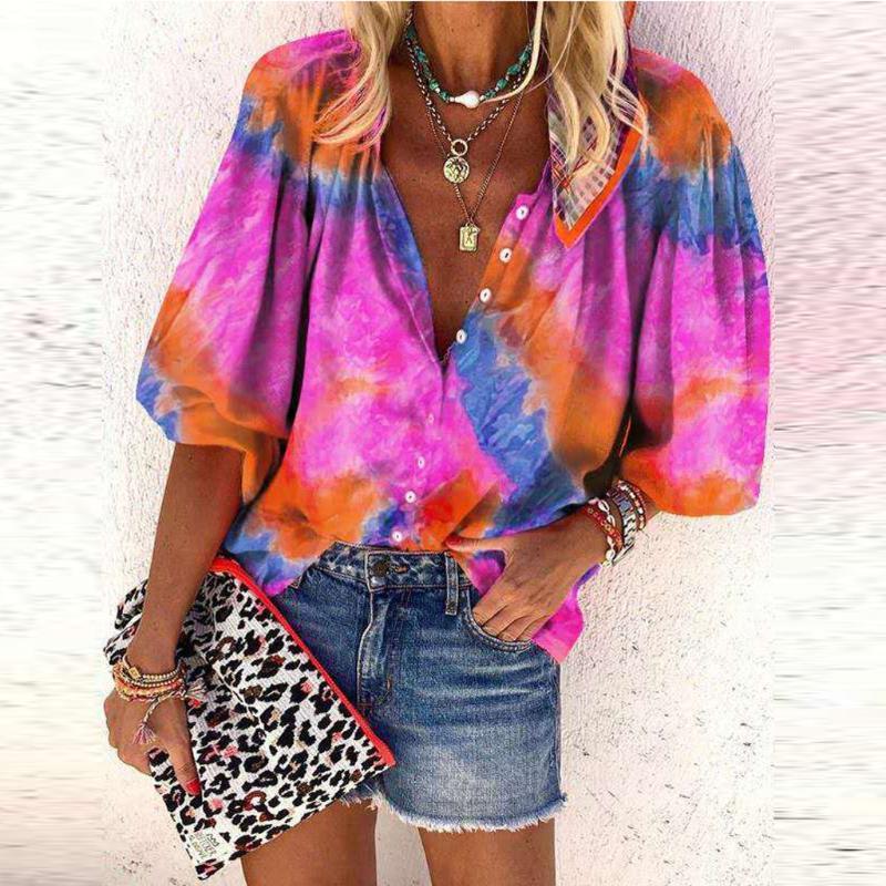 Women Tie-dye Print Shirts Blouses V-neck Long Sleeve Buttons Shirt Blouse Top Casual Elegant Shirt Office Work Blouse Plus Size1, Blue
Women Tie-dye Print Shirts Blouses V-neck Long Sleeve Buttons Shirt Blouse Top Casual Elegant Shirt Office Work Blouse Plus Size1, Blue