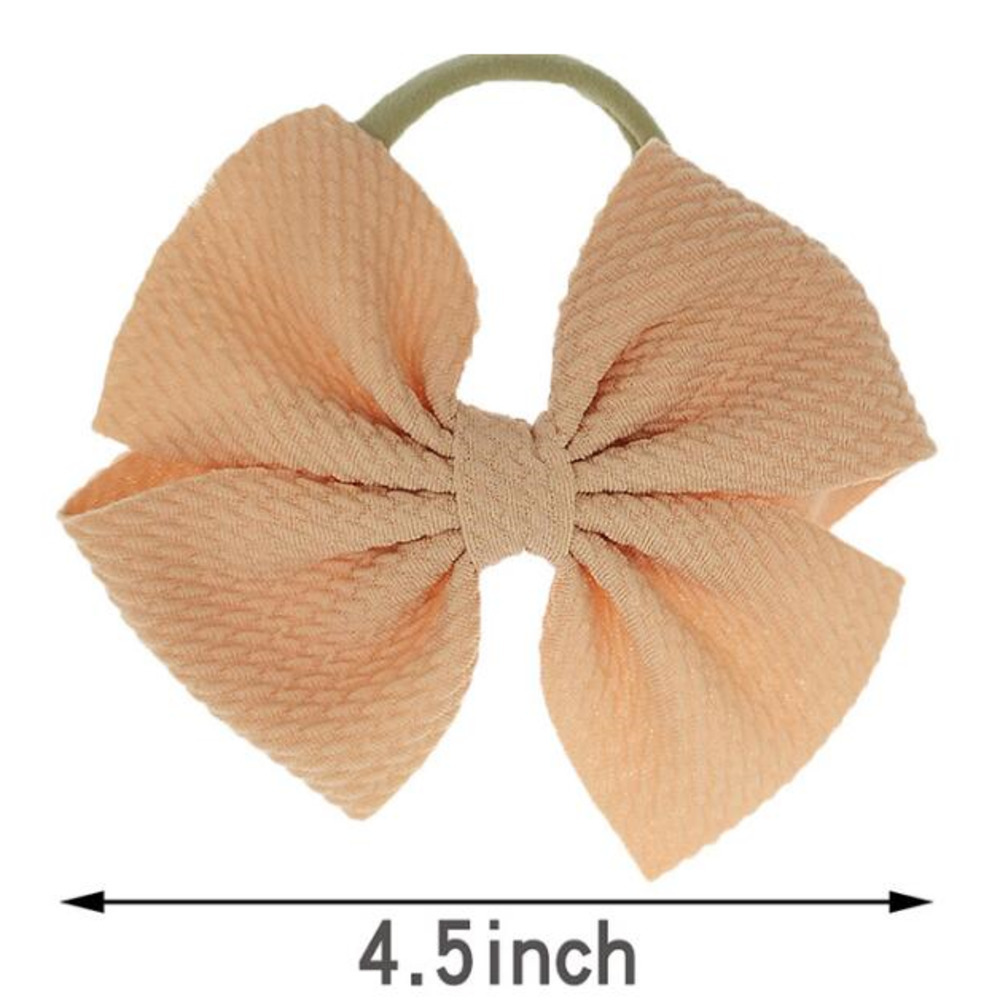 Bulk 60pc/lot Girls 4.5" Solid Fabric Hair Bow Headbands,Kids Hair Bows Elastic Headbands Nylon Headband Kids Hair Accessories LJ200903